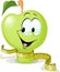 Cute vector apple smiling with tape measure - vector illustration