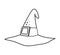 Cute vector black and white wizard hat. Halloween accessory icon. Funny autumn all saints eve coloring page with tall witch hat.