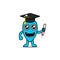 Cute vector cartoon monsters graduation isolated. Design for print, decoration, t-shirt, illustration, or sticker mascot kawaii