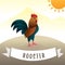 Cute vector cartoon Rooster