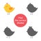 Cute vector chicks, cartoon animals. Graphic illustration on a white background.