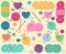 Cute Vector Collection of Balls of Yarn, Skeins of Yarn or Thread