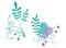 Cute vector combination with hand-drawn floral elements and branches. Stylish simple design. Vector illustration.