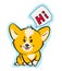 Cute vector corgi dog sticker