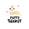 cute vector illustration of dog and lettering text