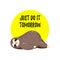 Cute vector illustration. Funny cartoon sloth lying