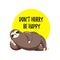 Cute vector illustration. Funny cartoon sloth lying