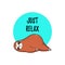 Cute vector illustration. Funny cartoon sloth lying