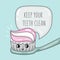 Cute vector illustration. Keep your teeth clean.