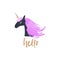 Cute vector illustration of night unicorn head