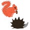 Cute Vector illustration set of a cartoon squirrel with cones and hedgehog. Forest dwellers on white background