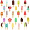 Cute Vector illustration set of colorful popsicle, many colorful