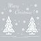 Cute vector illustration of stitched Christmas tree decorated wi