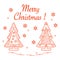 Cute vector illustration of stitched Christmas tree decorated wi