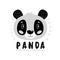Cute vector panda face. One object on a white background.