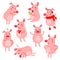 Cute vector pigs