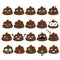 Cute vector poop emoji set. Turd emoticons, design elemets