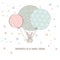 Cute vector rabbit illustration bunny holding air balloons