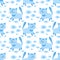 Cute Vector seamless pattern with daisy flowers and cute kittens. Design for fashion, fabric and all prints for children