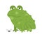 Cute vector sitting green toad with fly. Halloween character icon. Autumn all saints eve illustration with scary animal. Samhain