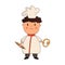 Cute vector stock Illustration of a child chef baker