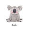 Cute vector watercolor australian baby koala bear illustration for children print