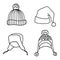 Cute vector winter hats set