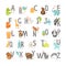 Cute vector zoo alphabet