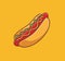 cute vegetable hotdog meal. cartoon food concept Isolated illustration. Flat cartoon Style suitable for Sticker Icon Design