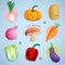 Cute vegetables characters