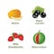 Cute vegetables, Gardening set, vector flat icons.