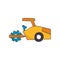 cute vehicle for kids design. builder. Hand drawn transport icon of tractor.