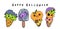 Cute Vibrant Festive Ice Cream Halloween Costume Doodle Hand drawing Fantasy Delight