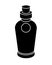 Cute vintage bottle with cork - black vector silhouette for pictogram or logo. Small bottle closed with a cork - sign or icon.