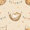 Cute vintage cats on vacation seamless pattern, watercolor whimsical texture