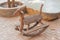 Cute vintage classic rocking horse chair children could enjoy the riding.