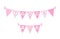 Cute vintage festive fabric pennant banner as bunting flags with letters Thank You in shabby chic style