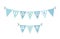 Cute vintage festive fabric pennant banner as bunting flags with letters Thank You in shabby chic style