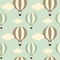 Cute vintage hot air balloon seamless pattern background illustration