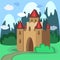 cute vintage princess castle with red roofs