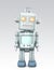 Cute vintage robot isolated on gray background