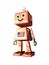 Cute vintage robot - Robi Gold with USA flag