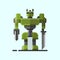 Cute vintage robot technology machine future science toy and cyborg futuristic design robotic element icon character