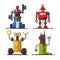 Cute vintage robot technology machine future science toy and cyborg futuristic design robotic element icon character