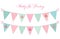 Cute vintage shabby chic textile bunting flags ideal for baby shower, wedding, birthday