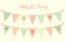 Cute vintage shabby chic textile bunting flags ideal for baby shower, wedding, birthday