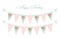 Cute vintage shabby chic textile bunting flags ideal for baby shower, wedding, birthday