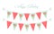 Cute vintage shabby chic textile bunting flags ideal for baby shower, wedding, birthday