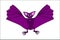 Cute violet flying bat
