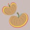 cute volumetric orange pumpkins on a beige black background. autumn atmosphere concept